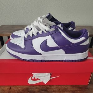 Nike Dunk Low Retro, Mens Sz 8, White/Court Purple